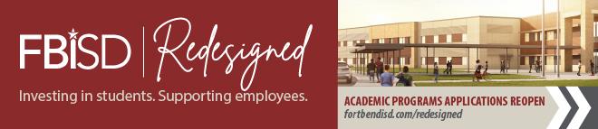 FBISD Redesigned with students entering a school building